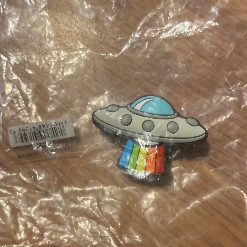 Colorful UFO Croc charm